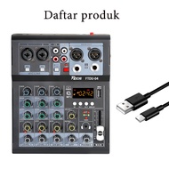 4ch 6ch บลูทูธ USB Audio Mixer ไมค์ไร้สาย ขนาดเล็กไร้สาย ไมค์ Home Stage Performance ไมโครโฟน