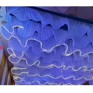 LAMPU DEKORASI TENDA - SKIRITING LAMPU TENDA ORGANZA PERNIKAHAN 6 & 10 METERAN