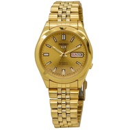 [Creationwatches] Seiko 5 Gold Tone Jubilee Bracelet Gold Dial 21 Jewels Automatic SNKF82J1 Men's Watch