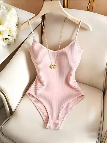 Leila Spaghetti Strap Bodysuit, Casual Bodysuit, Basic Bodysuit, Innerwear Bodysuit, Outing Bodysuit