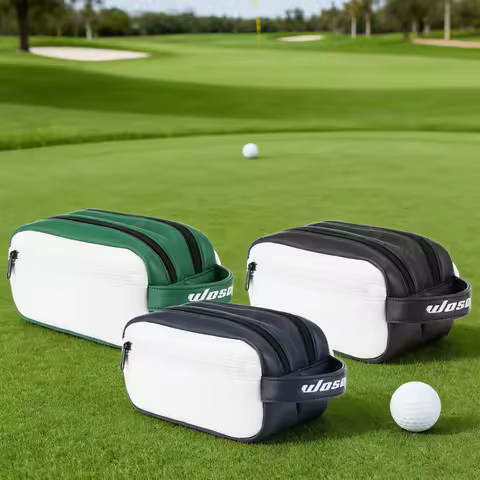 Portable Golf Accessory Bag PU Leather Golf Pouch Golf Ball Tee Glove Tool Organizer Golf Essentials