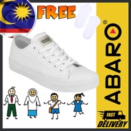 ABARO / Kasut Putih Sekolah / Unisex Slip Resistant White School Shoes / Canvas Shoes