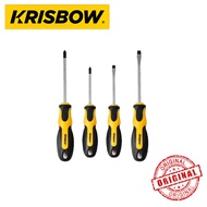 Obeng Karet Set (+) (-) 4 Pcs KRISBOW Screwdriver Obeng Plus Minus Rubber Original