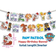 Paw Patrol Happy Birthday Banner with Complete Cast Chase Marshall Skye Rubbles
