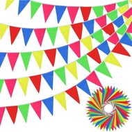 80 Meters Colorful Small Flags Triangular Festival Flags 150pcs Festival Decorative Flags Triangle F