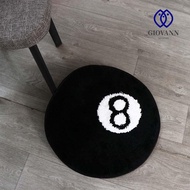 GIOVANNI 8 Ball Carpet, Plush Anti-slip 8 Ball Rug, Creative Soft Skin Friendly Round 8 Ball Mat Hoo