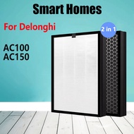 for Delonghi AC100 AC150 Compatible HEPA and Carbon Filter