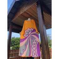 baju kelawar kaftan lengan panjang caftan baju tido corak bunga batik sleepwear nightwear cotton vis