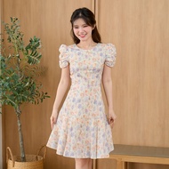 Pixie Dahlia Dress (Lavender) เดรสแขนพอง เดรสทำงาน