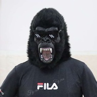 Orangutan Plush Head Cover Animal Mask Full Face Cosplay Gorilla Monkey Activity Performance Clothes Halloween Costume for Men