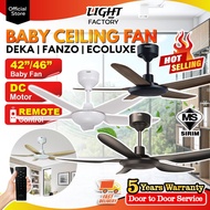 💥𝐏𝐑𝐎𝐌𝐎💥DEKA F5DC BABY PRO 46"|FANZÓ TURBO 42"| ECOLUXE E542 42"/5 Blades Baby Fan DC Fan Kipas Silin