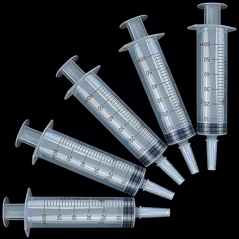 60/100ml Reusable Plastic Nutrient Filling Syringe Measuring Syringe Without Needle Syringe Glue for