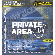 PRIVATE AREA Sticker Canter Truck Sticker/ Giga Truck Sticker/ pickup Sticker/