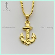 ∇ ☈ JS&CO jewelry 24k Gold Necklace 20inches for Men Unisex Kwintas 2439n