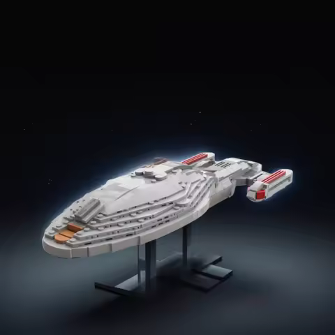 USS Voyager 1:1050 Scale Model Moc Building Blocks Diy Assemble Bricks Space Display Collection Crea