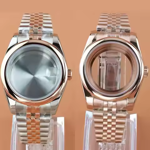 NH35 Sapphire Crystal Case 36mm 39mm Rose Gold Waterproof Watch Case Jubilee Strap For DATEJUST NH36