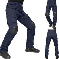 男士戰術工裝工作褲配護膝戶外訓練褲男遠足透氣下裝