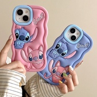 funny phone case funny phone case iphone Cartoon Cute Wave Stitch iPhone16 Apple 15 Suitable for 13/