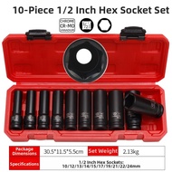 TUOCHi | Heavy Duty Extended Wrench Socket Set 10-24mm