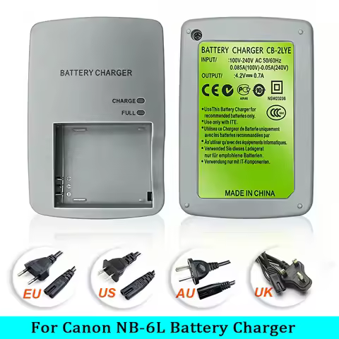 CB-2LYE 2LYT Battery Charger For Canon PowerShot D10,D20,D30,S90,S95,S120,SD770,SD980,SD1200,SD1300 