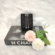 Chanel 香奈兒 22A 雙C滿鑽半圓耳釘 耳夾