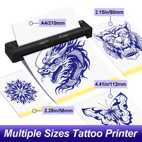 A4 Wireless Tattoo Stencil Printer or Transfer Paper Mobile Portable Thermal Maker for Tattoo Artist