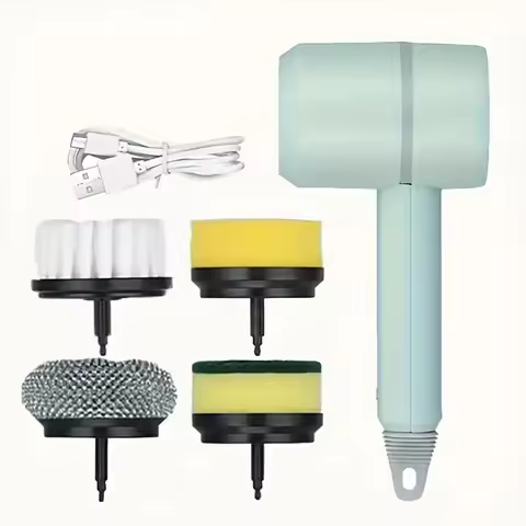 Electric Spin Scrubber Handheld, Cordless Cleaning Brush with 4 Replaceable Brush Heads, Power Scrub