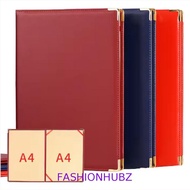 FASHIONHUBZ A4 Agreement Folder, PU Leather No Inserts Certificate Diploma Cover, Durable Reinforced