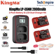KingMa DSLR Camera Battery LP-E6NH LP-E6 LCD Dual Charger Set for Canon 5D MKIV 5D MKIII EOS R R5 R6