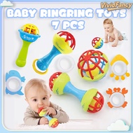 7PCS Baby Rattle Toys for Babies 6-12 Months Infants Soft Teething Stick Hand Jingle Bells Toys