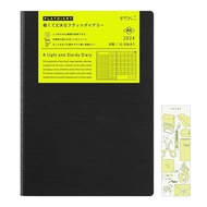 Midori Flat Diary Notebook 2024 A5 Monthly Limited Edition with Bookmark Black 22279006 (Starts Oct 