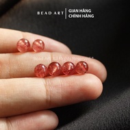 [3 Beads] 5MM Pink Strawberry T.A Stone, Fire, Earth Element, Mixed Feng Shui Bracelets, Beads - Bea