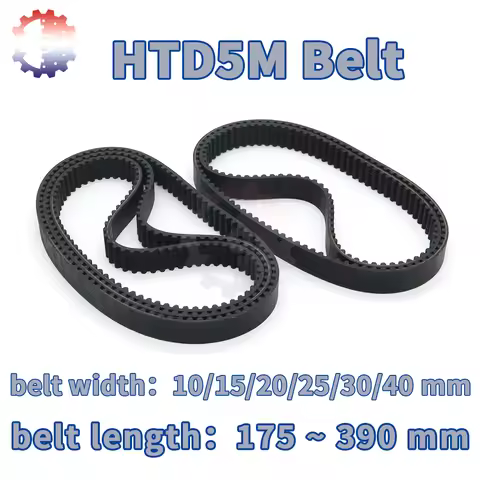 HTD 5M Timing Belt Length 175mm to 390mm Drive Belt Width 10 15 20 25 30 40mm HTD5M Rubber Closed Be