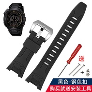 Compatible with Casio Watch PRG-110Y/C/PRW-1300Y Resin Silicone Protrek Watch Strap Accessories