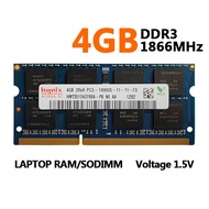 Hynix หน่วยความจำแล็ปท็อป DDR3 1866MHz,RAM 4GB 2Rx8 PC3-14900S MHz 204Pin SODIMM หน่วยความจำโน้ตบุ๊ก DDR3 1.5V