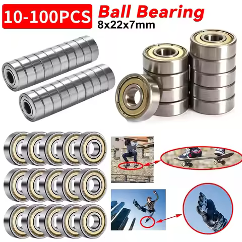 100-10pcs 608ZZ Deep Groove Ball Bearing 8*22*7/8x22x7 MM Double Shielded Miniature High-carbon Stee