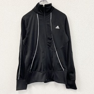 古著2000年代adidas復古運動外套/球衣，黑色，L碼