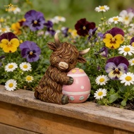 Resin High-land Cow Garden Decor Vintage Style Outdoor Yard Ornament For Garden Courtyard Balcony De