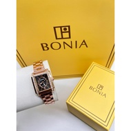 [ PREMIUM ITEMS✅] New BONIA Diamond with Date Jam Tangan Wanita Stainless Steel Rosegold Ladies Luxu