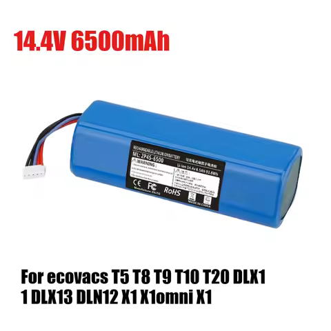 14.4V 6500mAh Vacuum Cleaner Battery for Ecovacs Deebot T5 T8 T8+ T9 T9+ for Deebot Ozmo 950 T10 DX6