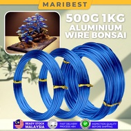 500G 1KG Dark Blue Aluminium Wire Bonsai Gardening Tool Silver Wire Dawai Pokok Bonsai Wire Modeling
