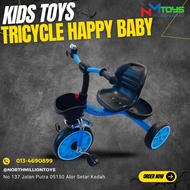 Tricycle basikal roda tiga dengan bakul dibelakang kanak-kanak 3-4 tahun