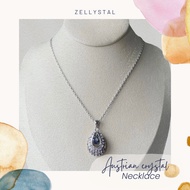 Austrian Crystal Sliver Necklace 18K White Gold Plated