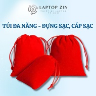 Compact and convenient multi-purpose fabric bag for laptop charger and phone charger