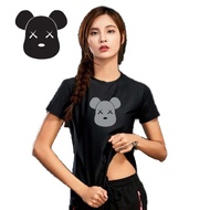 Microfiber Women Bearbrick sport T-shirt Gym Yoga Trainning Running Sport T-shirt