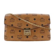 Pre-owned MCM Tracy Medium shoulder bag in Visetos, MYZ 28AME05 CO001, made of brown PVC and leather