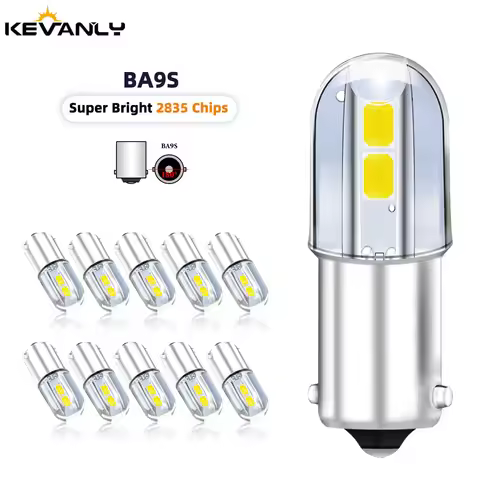 10PCS BA9S T4W LED Car Signal Lamps 4SMD 2835 Chips Automobile Interior Lighting Dome Map Reading Li