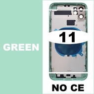 Back Housing Battery Cover For iPhone 11 + Middle Frame Chassis + with Side Buttons + SIM Tray + Adh