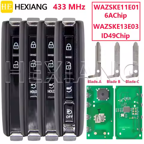 HE WAZSKE11E01 WAZSKE13E03 6A/ID49 Chip 433MHz Proximity Car Remote Key For Mazda Axela CX30 CX-30 C