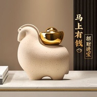 Lucky Statue Ceramic Horse Item New Chinese Style Living Room Display House Decorations Items Home A